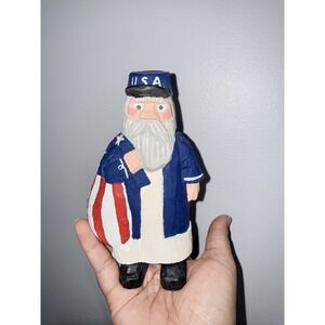 VTG Hand-Painted Patriotic Santa Great American-Ulysses S. Claus Jim Clement Y